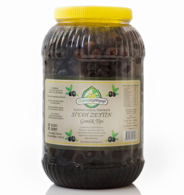 Doğal Fermente Siyah Zeytin Gemlik Tipi Net: 2550 gr. - 1